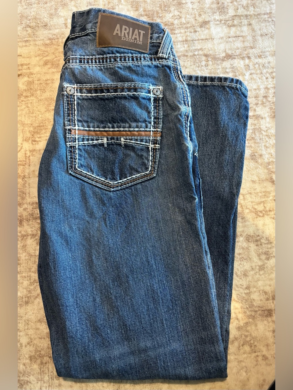 Ariat Men’s Dark Blue Denim Jeans with Contrast Stitching